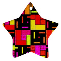 Squares And Rectangles Ornament (star) by LalyLauraFLM