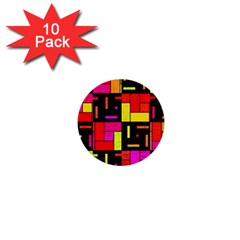 Squares And Rectangles 1  Mini Button (10 Pack) 