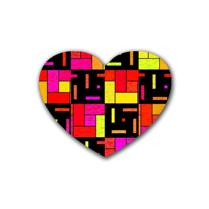 Squares and rectangles Heart Coaster (4 pack)