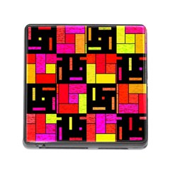 Squares And Rectangles Memory Card Reader With Storage (square) by LalyLauraFLM