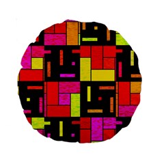 Squares And Rectangles 15  Premium Round Cushion 