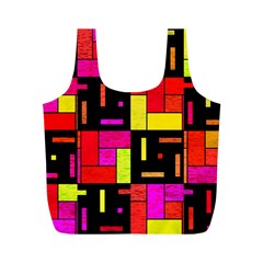 Squares And Rectangles Full Print Recycle Bag (m)