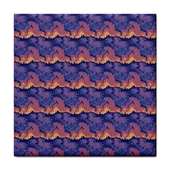 Pink Blue Waves Pattern Tile Coaster