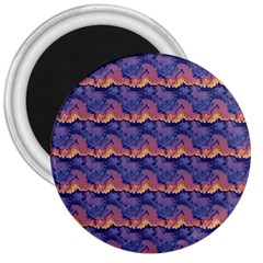 Pink Blue Waves Pattern 3  Magnet by LalyLauraFLM