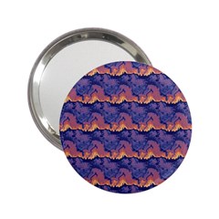 Pink Blue Waves Pattern 2 25  Handbag Mirror by LalyLauraFLM