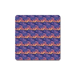 Pink Blue Waves Pattern Magnet (square) by LalyLauraFLM