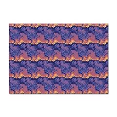 Pink Blue Waves Pattern Sticker A4 (10 Pack)