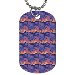 Pink Blue Waves Pattern Dog Tag (two Sides)