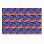 Pink blue waves pattern Postcards 5  x 7  (Pkg of 10) Front