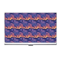 Pink Blue Waves Pattern Business Card Holder by LalyLauraFLM