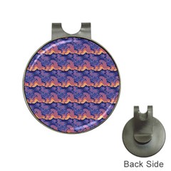 Pink Blue Waves Pattern Golf Ball Marker Hat Clip