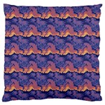 Pink blue waves pattern Large Cushion Case (Two Sides) Front