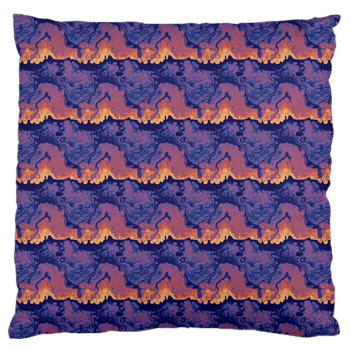 Pink blue waves pattern Large Cushion Case (Two Sides)