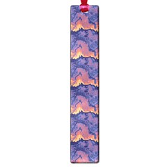 Pink Blue Waves Pattern Large Book Mark by LalyLauraFLM