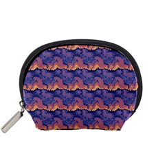 Pink Blue Waves Pattern Accessory Pouch (small)