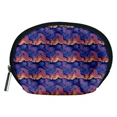 Pink Blue Waves Pattern Accessory Pouch (medium)