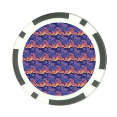 Pink Blue Waves Pattern Poker Chip Card Guard