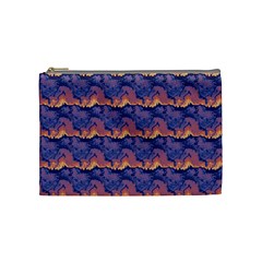 Pink Blue Waves Pattern Cosmetic Bag (medium) by LalyLauraFLM