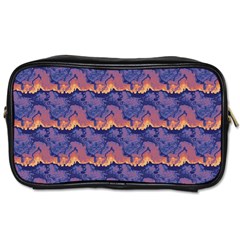 Pink Blue Waves Pattern Toiletries Bag (two Sides)