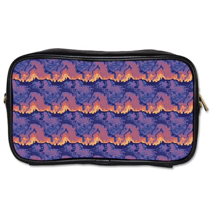 Pink blue waves pattern Toiletries Bag (Two Sides)