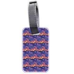 Pink Blue Waves Pattern Luggage Tag (two Sides)