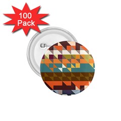 Shapes In Retro Colors 1 75  Button (100 Pack) 