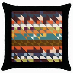 Shapes In Retro Colors Throw Pillow Case (black)