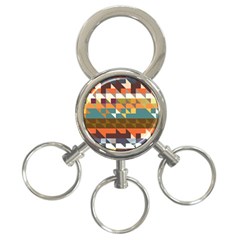 Shapes In Retro Colors 3-ring Key Chain by LalyLauraFLM