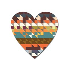 Shapes In Retro Colors Magnet (heart)