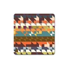 Shapes In Retro Colors Magnet (square) by LalyLauraFLM