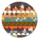 Shapes in retro colors Magnet 5  (Round) Front