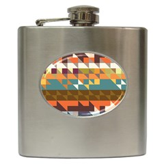 Shapes In Retro Colors Hip Flask (6 Oz)