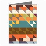 Shapes in retro colors Greeting Card Left