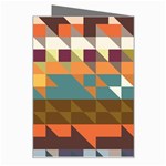 Shapes in retro colors Greeting Card Right