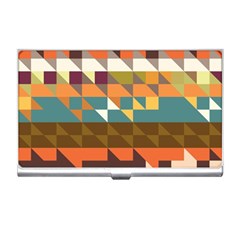 Shapes In Retro Colors Business Card Holder