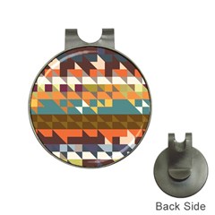 Shapes In Retro Colors Golf Ball Marker Hat Clip