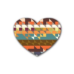 Shapes In Retro Colors Heart Coaster (4 Pack)