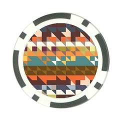 Shapes In Retro Colors Poker Chip Card Guard