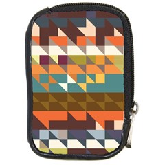 Shapes In Retro Colors Compact Camera Leather Case