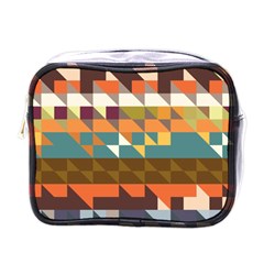 Shapes In Retro Colors Mini Toiletries Bag (one Side)