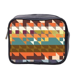 Shapes In Retro Colors Mini Toiletries Bag (two Sides)