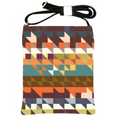 Shapes In Retro Colors Shoulder Sling Bag by LalyLauraFLM