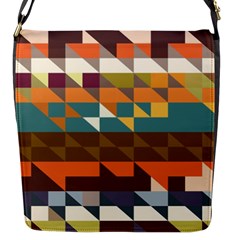 Shapes In Retro Colors Flap Closure Messenger Bag (small)