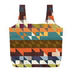 Shapes In Retro Colors Full Print Recycle Bag (l)