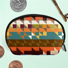 Shapes In Retro Colors Accessory Pouch (large) by LalyLauraFLM