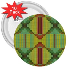 Tribal Shapes 3  Button (10 Pack) by LalyLauraFLM