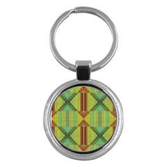 Tribal Shapes Key Chain (round) by LalyLauraFLM