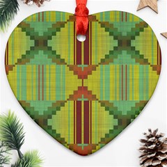 Tribal Shapes Heart Ornament (two Sides) by LalyLauraFLM