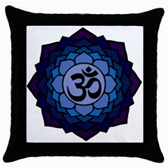 Ohm Lotus 01 Black Throw Pillow Case by oddzodd