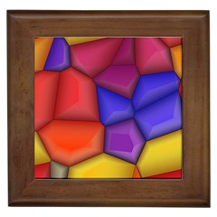 3d Colorful Shapes Framed Tile